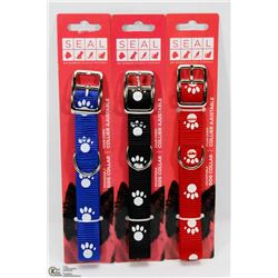 LOT OF 3 NEW ADJUSTABLE DOG COLLARS