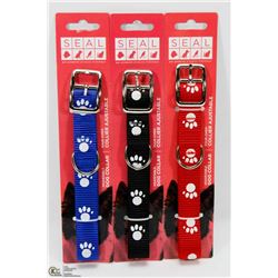 LOT OF 3 NEW ADJUSTABLE DOG COLLARS