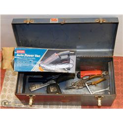 TOOL BOX W/ CONTENTS INCL VACUUM STAPLER, AIR