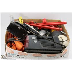 FLAT OF ASST CAR SUPPLIES, INCLUDING FLASHLIGHTS