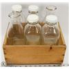 Image 1 : VINTAGE WOODEN JAPANESE ORANGE BOX & 6 MILK BOTTLE