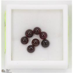19) GENUINE GARNETS, ROUND CABOCHON, APPROX 6 CTS