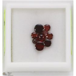 14) GENUINE GARNETS, ROUND CABOCHON, APPROX