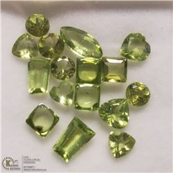 51) PERIDOTS, ASSORTED SHAPES & SIZES, APPROX
