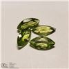 Image 1 : 57) 4 PERIDOTS, MARQUISE SHAPE, APPROX 4 CTS