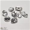 Image 1 : 78) 8 COLORLESS TOPAZ, 4 ROUNDS AND 4 OVALS,
