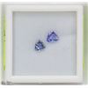 Image 1 : 9) 2 GENUINE TANZANITES, TRILLION CUT, APPROX