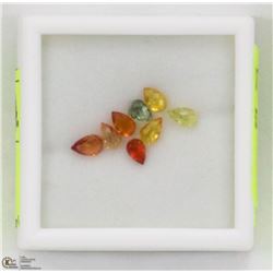 76) GENUINE FANCY COLOR SAPPHIRES, BRIOLETTE CUT,