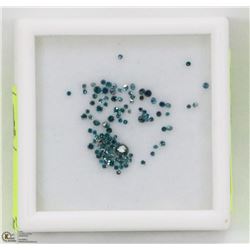 6) GENUINE BLUE DIAMONDS, ROUNDS, APPROX 0.50 CTS