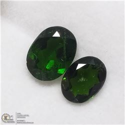 3) 2 CHROME DIOPSIDES, OVALS, APPROX 3 CTS