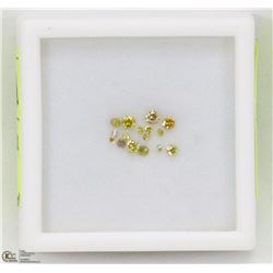 18) GENUINE YELLOW DIAMONDS, ROUND CUT, APPROX