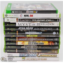 LOT OF ASSORTED XBOX, XBOX360 & WII GAMES