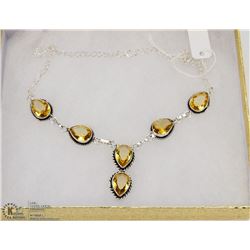 #73-CITRINE GEMSTONE NECKLACE