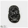 Image 1 : #111-BLACK OBSIDIAN JADE PENDANT CHINESE ZODIAC