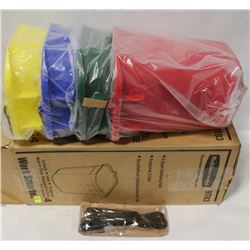CASE OF 4 NEW 5-QT RUBBERMAID SANITIZING PAILS