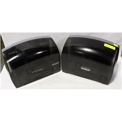 LOT OF 2 BLACK FRONT TISSUE DISPENSERS