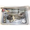 Image 1 : BUS PAN FULL OF MISC WHISKS GLASSWARE ETC.