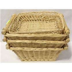 SET OF 4 WICKER BASKETS