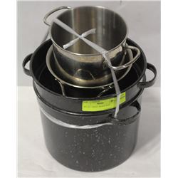 SET OF 4 SMALL BLACK POTS