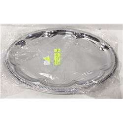 LOT OF 4 NEW 18" OVAL TRAYS-STEEL PLATED