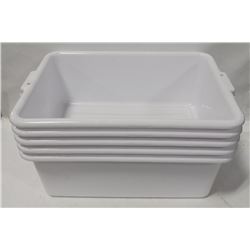 LOT OF 5 NEW WHITE 7" TOTES