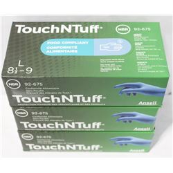3 BOXES  ANSELL TOUCH'N'TUFF FOOD COMPLIANT NITRILE