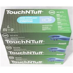 3 BOXES ANSELL TOUCH'N'TUFF FOOD COMPLIANT NITRILE
