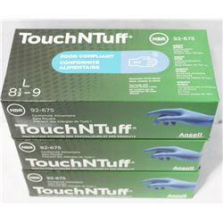3 BOXES ANSELL TOUCH'N'TUFF FOOD COMPLIANT NITRILE