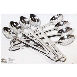 15" STAINLESS STEEL SPOONS - LOT OF 8