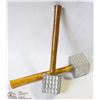 Image 1 : 2 NEW ALUMINUM MEAT MALLETS