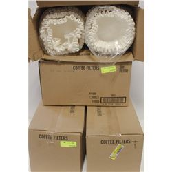 4 CASES OF COFFEE FILTERS (2000 TOTAL) UNKNOWN SIZE