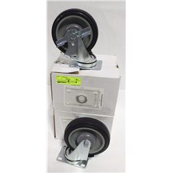 4 NEW CASTORS - 2 LOCKING, 2 NON-LOCKING - 2-3/8"