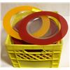 Image 1 : ORANGE & RED RIMMED GLASS PLATES