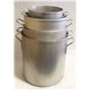 Image 1 : LOT OF 4 LARGER COMMERCIAL ALUMINUM STOCK POTS