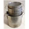 Image 1 : LOT OF 4 COMMERCIAL ALUMINUM STOCK POTS