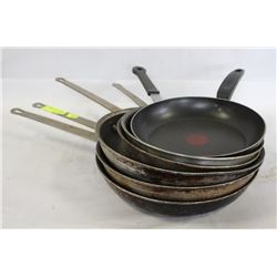 LOT OF SIX ASSORTED FRYING PANS