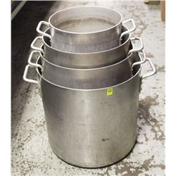 GROUP OF FOUR COMMERCIAL ALUMINUM STOCK POTS