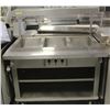 Image 1 : 3 WELL ELECTRIC STEAM TABLE ON WHEELS OVERSHELF
