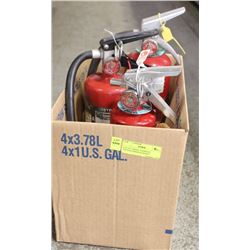 LOT OF 3 SMALL CHARGED EXTINGUISHERS IN BOXES
