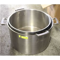 GROUP OF 2 LARGE THERMALLOY S/S INDUCTION STOCK