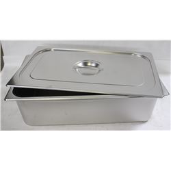 ME#09) S/S FOOD PAN FULL SIZE 6" DEEP WITH LID