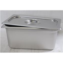 ME#11) S/S FOOD PAN ONE-THIRD SIZE 6" DEEP W/ LID