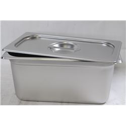 ME#11) S/S FOOD PAN ONE-THIRD SIZE 6" DEEP W/ LID