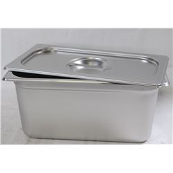 ME#11) S/S FOOD PAN ONE-THIRD SIZE 6" DEEP W/ LID