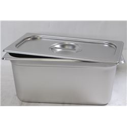 ME#11) S/S FOOD PAN ONE-THIRD SIZE 6" DEEP W/ LID