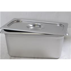 ME#11) S/S FOOD PAN ONE-THIRD SIZE 6" DEEP W/ LID