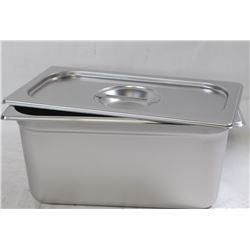 ME#11) S/S FOOD PAN ONE-THIRD SIZE 6" DEEP W/ LID