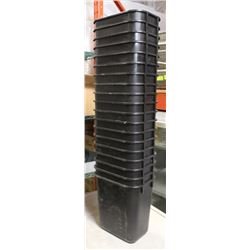 LOT OF 45 PLAIN BLACK TRASH BINS