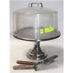 DESERT PIE STAND WITH COVER AND LIFTERS