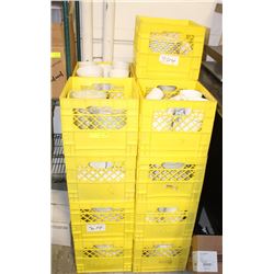 LARGE LOT OF ASSORTED PLAIN WHITE PORCELAIN